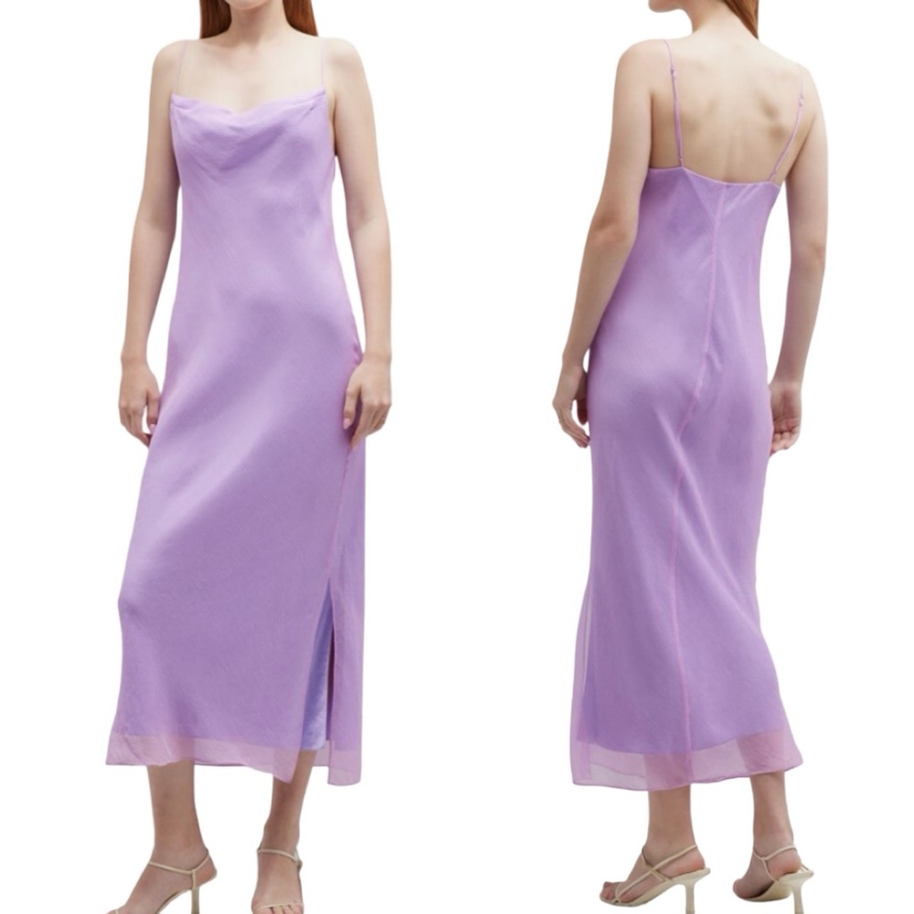 Vince Crinkle silk Slip Dress. EUC